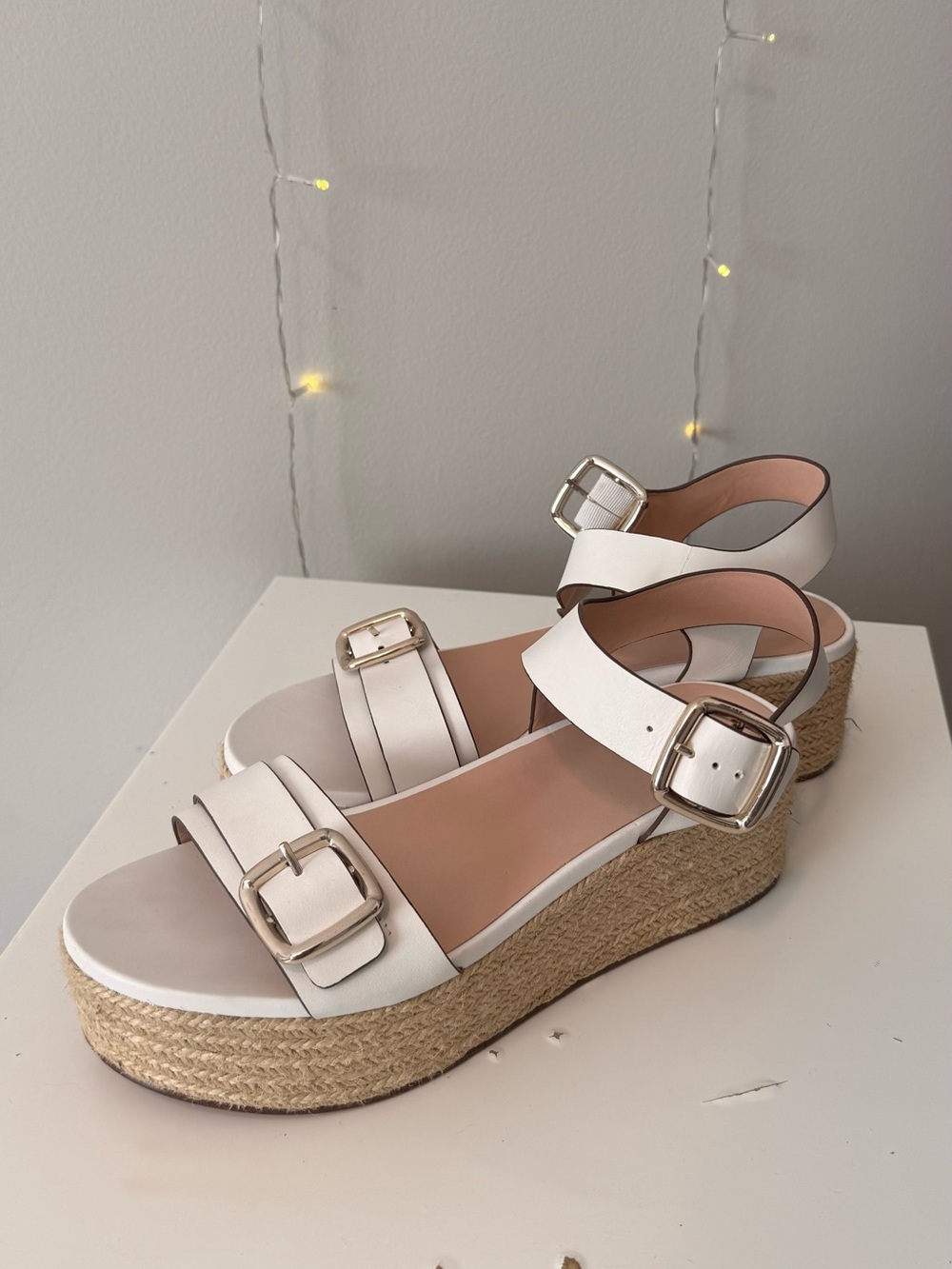 27 EDIT White Platform Espadrille Sandals | Size 10
